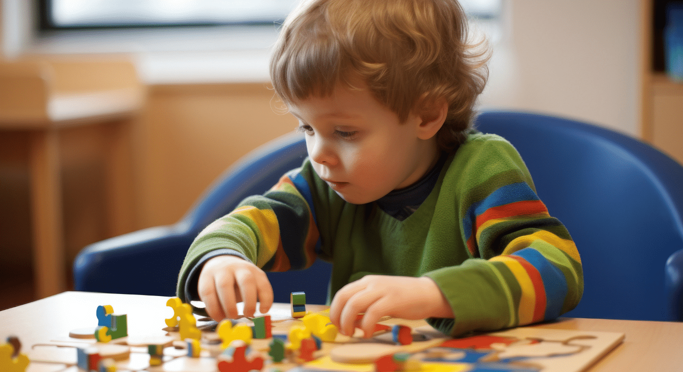 Boy playing at a daycare